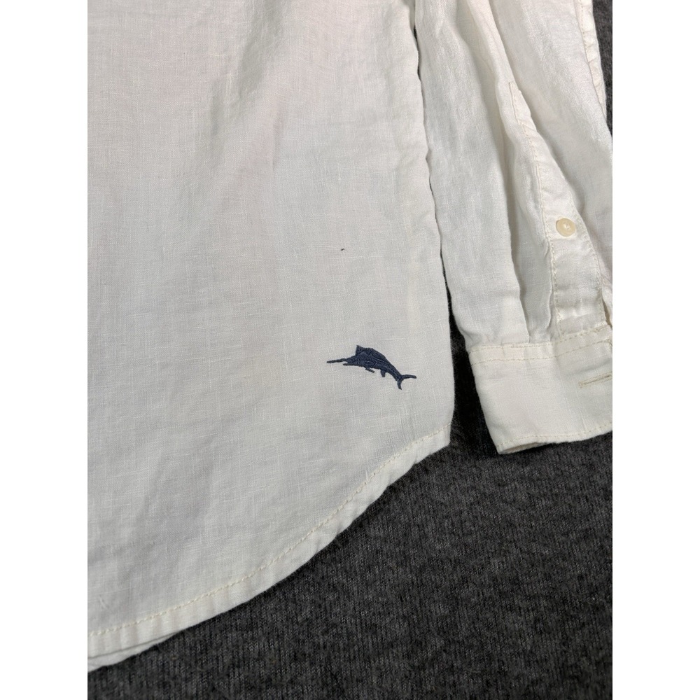 Tommy Bahama Ebroidered Med  Long Live Island Life 100 % Linen - Picture 5 of 10